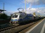 1116 911 der MWB am 2.11.2006 mit einem Gterzug in Richtung Bremen in Scheessel.