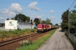 204 354-5 + 347-9 der MTEG befrderten am 13.07.13 einen Holzhackschnitzelzug nach Kodersdorf und wurden in Weiwasser angetroffen.