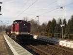 Eine 203 703-5 der MTEG auf dem Weg nach Weimar, hier in Hopfgarten am 14.02.2015