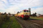 NeSA Eisenbahn-Betriebsgesellschaft 218 105-5 mit Schweerbau Schleifzug in Hanau West am 24.11.19