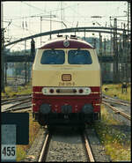 NeSA 218 105-5 am 18.07.2024 abgestellt auf Gleis 455 in Würzburg Hbf.