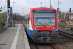 ORANIENBURG (Landkreis Oberhavel), 05.12.2009, VT 650-04 der Prignitzer Eisenbahn als RB 12 nach Templin Stadt bei der Ausfahrt aus dem Bahnhof Oranienburg