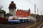 VT 643-03 der PEG auf Probefahrt in Rathenow in Richtung Stendal.