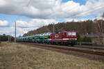 Am 03.04.2023 durchfuhr die 143 250 mit einem Autozug Blankenberg.