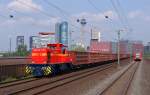 Neusser Eisenbahn MaK G1206 mit einem Gterzug in Dsseldorf-Hamm am 30.05.2012