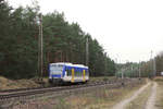 NEB VT 018 als RB 63 auf dem Weg von Eberswalde nach Joachimsthal.