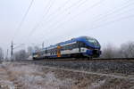 Der VT 632.006 (95 80 0632 025-2 D-NEBB; SA 139-020) auf der RB 12 von Berlin Ostkreuz nach Templin Stadt als RB 61121 am 20.01.2018 in Nassenheide.