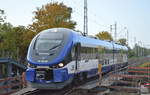 NEB mit VT 632.004 / SA 139 018 auf Dienstfahrt Richtung Basdorf am 09.10.19 Behelfsbrücke Bf. Berlin Karow.