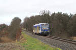 Niederbarnimer Eisenbahn VT 018 // Aufgenommen zwischen Britz und Golzow (bei Eberswalde) // 5. Januar 2018
