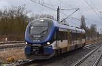 NEB Betriebsgesellschaft mbH, Berlin mit ihrer  VT 632.002 / SA 139 016  (95 80 0632 021-1 D-NEBB) als RB 12 nach Templin am 15.01.24 Einfahrt im Bahnhof Berlin-Hohenschönhausen.