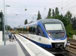 BR 643 Talent als NE27 nach Wensickendorf im Bahnhof Berlin-Karow.(13.7.2010)