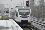 BERLIN, 28.11.2015, VT 643.02 der Niederbarnimer Eisenbahn als RB-27 bei der Einfahrt in den Endbahnhof Berlin-Karow; dieser Zug fährt zurück als RB-27 nach Schmachtenhagen