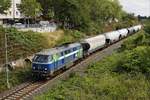 Etwa 75 Minuten nach der vorherigen Aufnahme befindet sich die NIAG 8 auf der Düsseldorfer Güterumgehungsbahn auf dem Rückweg von Düsseldorf-Reisholz nach Millingen (13.08.2019)