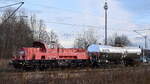 Die Northrail GmbH mit der Voith Gravita 10 BB (NVR:  92 80 1261 001-2 D-NRAIL ) bei Rangiertätigkeiten am 08.01.25 Höhe Bahnhof Falkenberg (Elster).