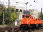 261 300-8 von Northrail und der Rurtalbahn kommt als Lokzug aus Stolberg(Rheinland) und fährt in Aachen-West ein.