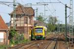 ODEG VT 650 mit R3 nach Hagenow kommt von Parchim in den Ludwigsluster Bahnhof gefahren.