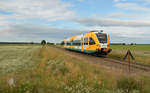 646 040 war am Morgen des 01.07.20 auf der RB 33 in Jüterbog gestartet und wird in Kürze den Haltepunkt Buchholz(Zauche) erreichen.