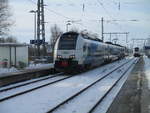 Während der 4746 301 nach Stralsund,am 01.Februar 2021,Bergen/Rügen verließ kam der 4746 802 in Bergen/Rügen an.