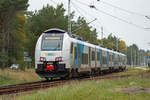 ODEG Desiro ML 4746 801 fährt in Prora an den Bahnsteig 1. - 19.10.2021 