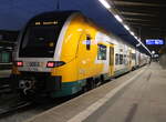 3462 528 stand am Abend des 10.02.2025 als RB 62104(Rostock-Schwerin)im Rostocker Hbf.