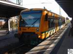 VT 650.71 der Ostdeutschen Eisenbahn GmbH (ODEG) wartet am Bahnsteig 1 in Lichtenfels am 1.