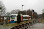 VT 304 in Richtung Beeskow unterwegs, Abfahrt vom Bahnhof Wendisch Rietz.