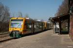 In Hagenow steht die ODEG Abfahrbereit nach Neustrelitz.