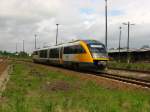 Ein ODEG Desiro auf dem Weg nach Zittau bei der Einfahrt in den  Bahnhof Grlitz.10.05.09.