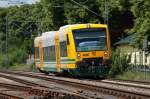 R3 der ODEG von Hagenow nach Neustrelitz bei der Ausfahrt aus dem Bahnhof Hagenow. 17.06.2009