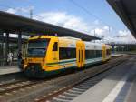 BR 650 Regioshuttle als OE63 nach Joachimstal im Bahnhof Eberswalde.