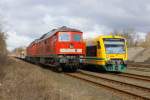 In Hagenow fhrt die ODEG am leeren Transportzug der Bundeswehr vorbei.