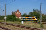 VT 646.040 (646 040-5) ODEG - Ostdeutsche Eisenbahn GmbH als OE51 (OE 68985) von Rathenow nach Brandenburg Hbf, bei der Ausfahrt in Rathenow.