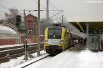 ES 64 U2 - 011 (182 511-6) MRCE Dispolok GmbH fr ODEG - Ostdeutsche Eisenbahn GmbH kam mit dem RE4 (RE 37316) aus Ludwigsfelde in Rathenow an und wurde dann vom Zug abgekoppelt.