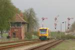 02.05.2006 Bf. Malchow ODEG bei der Ausfahrt Richtung Neustrelitz