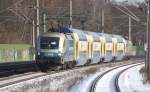 ODEG Ersatzpark MWB 1116 911,Metronom Dostos und HUPAC ES 64 U2-100 als RE 4 am 28.01.2013 in Rathenow