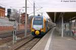 ET 445.111 (445 111-8) ODEG - Ostdeutsche Eisenbahn GmbH als RE4 (RE 37321) von Rathenow nach Jterbog in Rathenow.