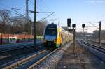 ET 445.109 (445 109-2) ODEG - Ostdeutsche Eisenbahn GmbH als RE4 (RE 37306) von Jterbog nach Rathenow, bei der Einfahrt in Rathenow.