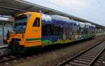 Der VT 650.65  Wald-Solar-Heim-Express  der ODEG auf der RB 60 als RB 79565 nach Frankfurt (Oder) am 31.08.2013 in Berlin-Lichtenberg.