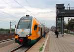 Einzelaufnahme von dem ET 445.108 (445 108-4) der mit dem RE 84020 nach Rathenow in Wustermark steht, diese Aufnahme Endstand am 07.10.2014