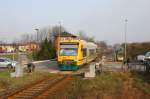 ODEG fhrt von Hagenow Stadt nach Hagenow Land vorbei am Stellwerk. 03/2007