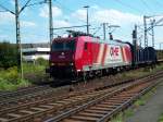 Br 185 557 (Mehrsystemlok) durchfhrt Lerhte richtung Hannover (14.8.2007)