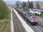 Red Tiger der Osthannoverschen Eisenbahn AG OHE bei der Einfahrt in den Bahnhof Knigsbronn am Morgen des 27.Oktober 2007.