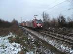 185 534 der OHE mit Containerzug am 04.01.2008 in Limmer