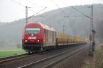 270080 mit leeren Holzzug am 8.4.2009 durch Einbeck-Salzderhelden ->Sden