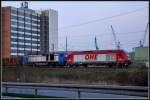 OHE 270082 & Fz 1028 beim abendlichen Halt auf dem Rgendamm.