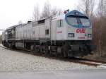 Am 12.April 2010 brachte der OHE-Tiger 330091 leere Holzwagen nach Mukran die in Mukran mit Holz beladen wurden.