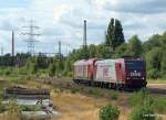 185 534-5 und 223 103-3 alias 270082 beide von der OHE rollen als Lz am 24.07.10 durch Hamburg-Unterelbe Richtung Rbf Maschen.