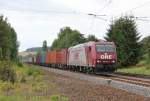 OHE 185 534-5 mit Containerzug in Fahrtrichtung Norden.