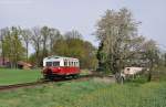 VT 0508 der OHE am 28.04.2012 bei Beckedorf