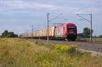 270082 (223 103-3) OHE Cargo GmbH mit leeren Hackschnizelzug in Vietznitz und fuhr in Richtung Nauen weiter.